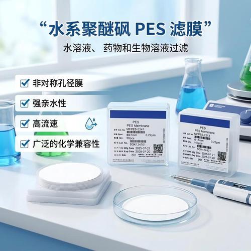 浦验实验室水系聚醚砜pes微孔过滤膜 圆片膜 非对称孔结构 流速快